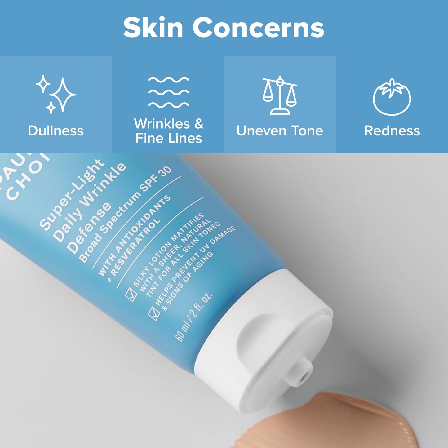 Paula's Choice RESIST Super-Light Daily Wrinkle Defense Mineral Sunscreen, SPF 30 Face Sunscreen for Oily Skin, Matte Tinted Face Moisturizer, UVA/UVB