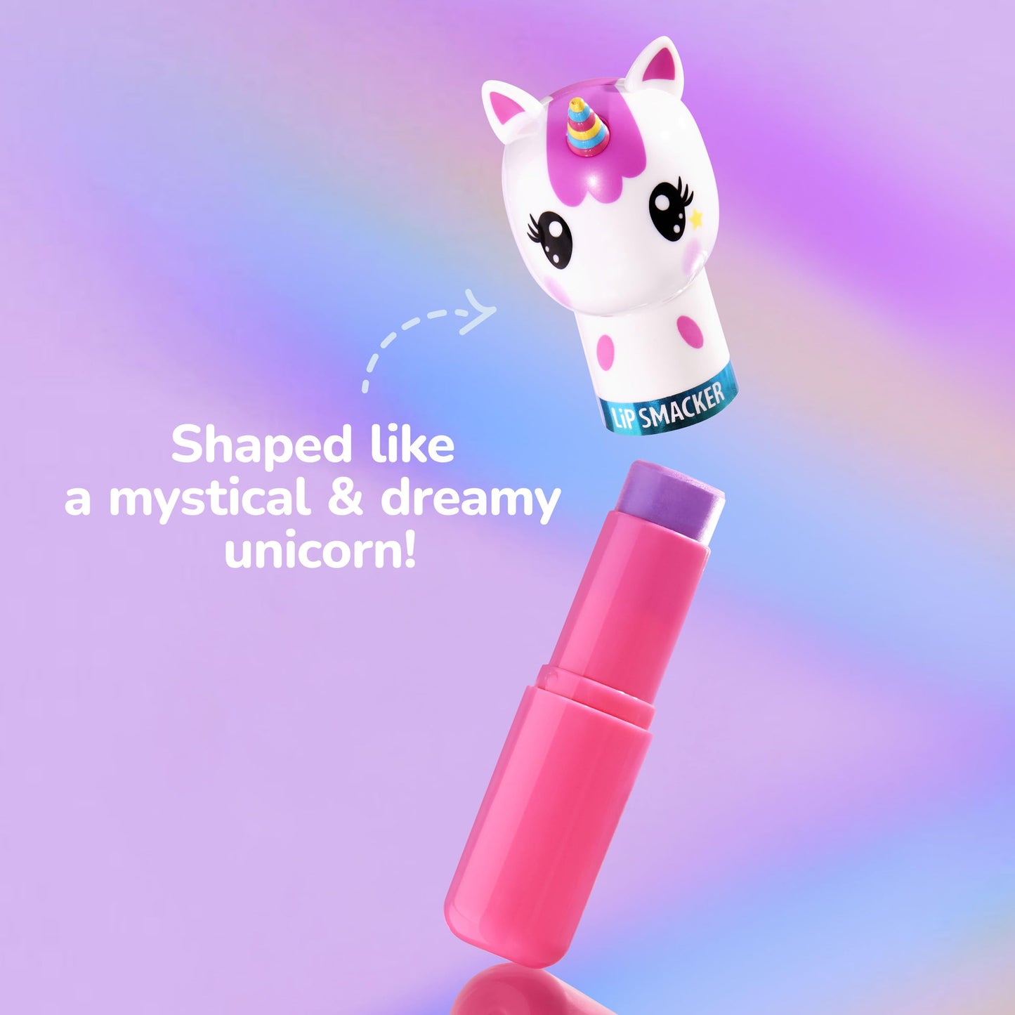 Lip Smacker Lippy Pals Unicorn, Flavored Moisturizing & Smoothing Soft Shine Lip Balm, Hydrating & Protecting Fun Tasty Flavors, Cruelty-Free & Vegan
