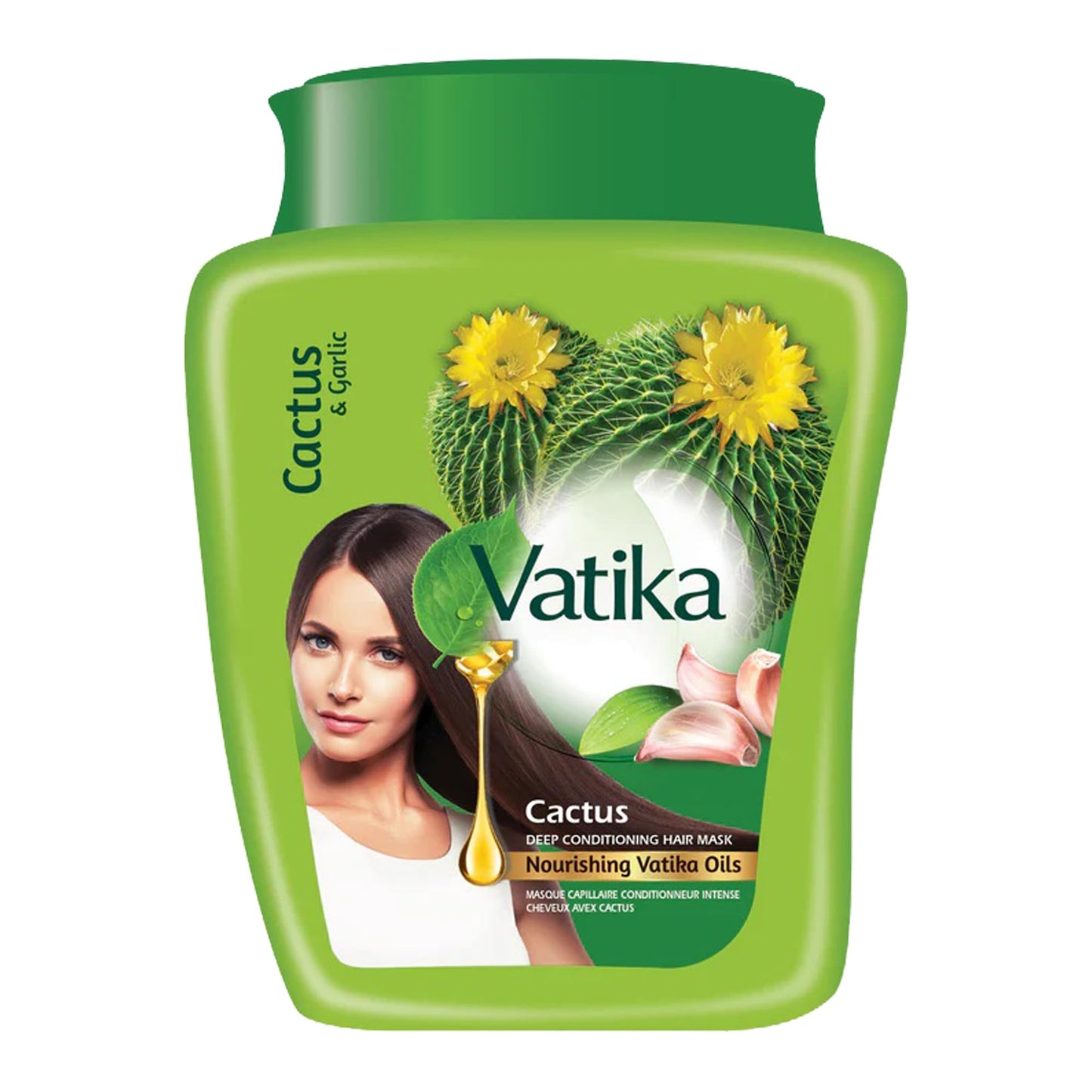 Vatika Naturals Hot Oil Hair Mask - Cactus & Garlic & Multivitamin for Dry, Damaged, Nourishing & Strengthening, Deep Conditioning for Soft, Smooth