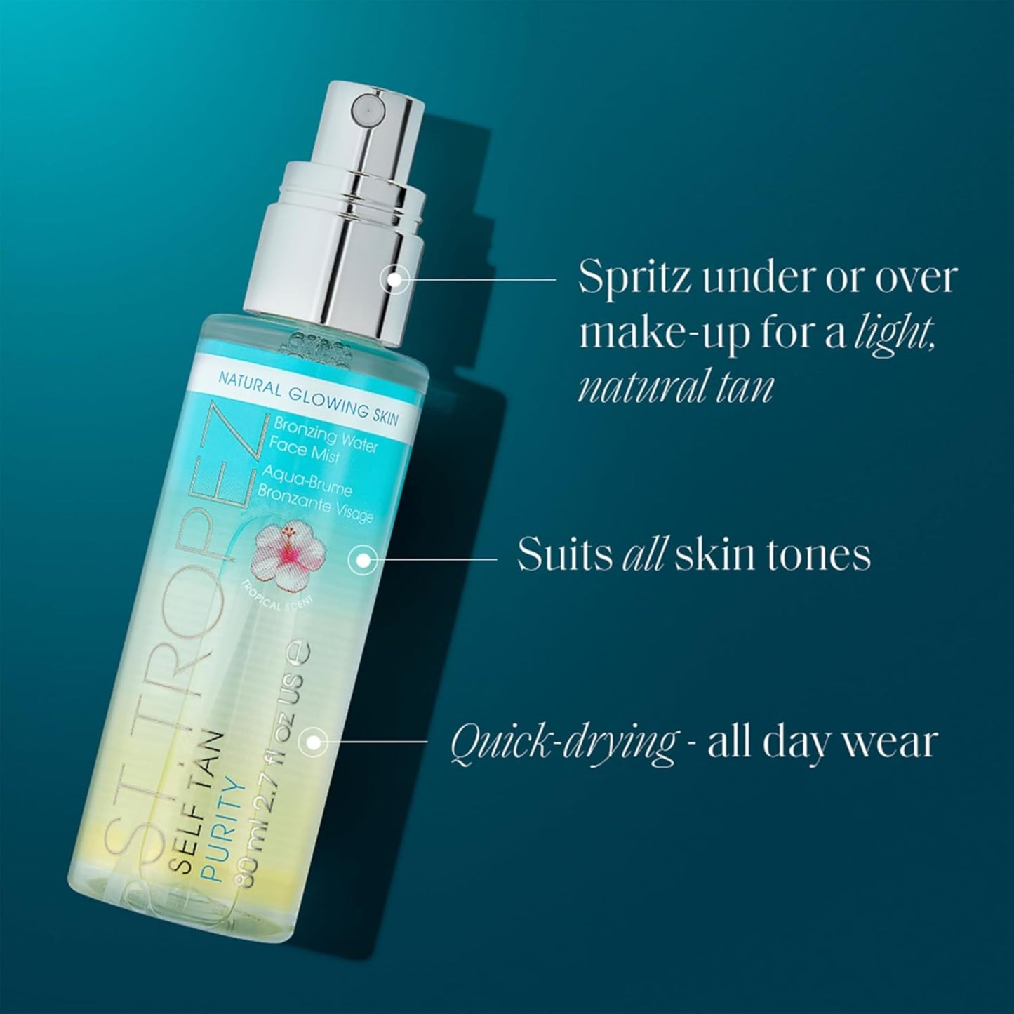 St.Tropez Self Tan Purity Bronzing Water Face Mist, Natural Sunkissed Glow with Hyaluronic Acid & Antioxidants, Vegan, Natural & Cruelty-Free Face Beauty and Personal Care St.Tropez
