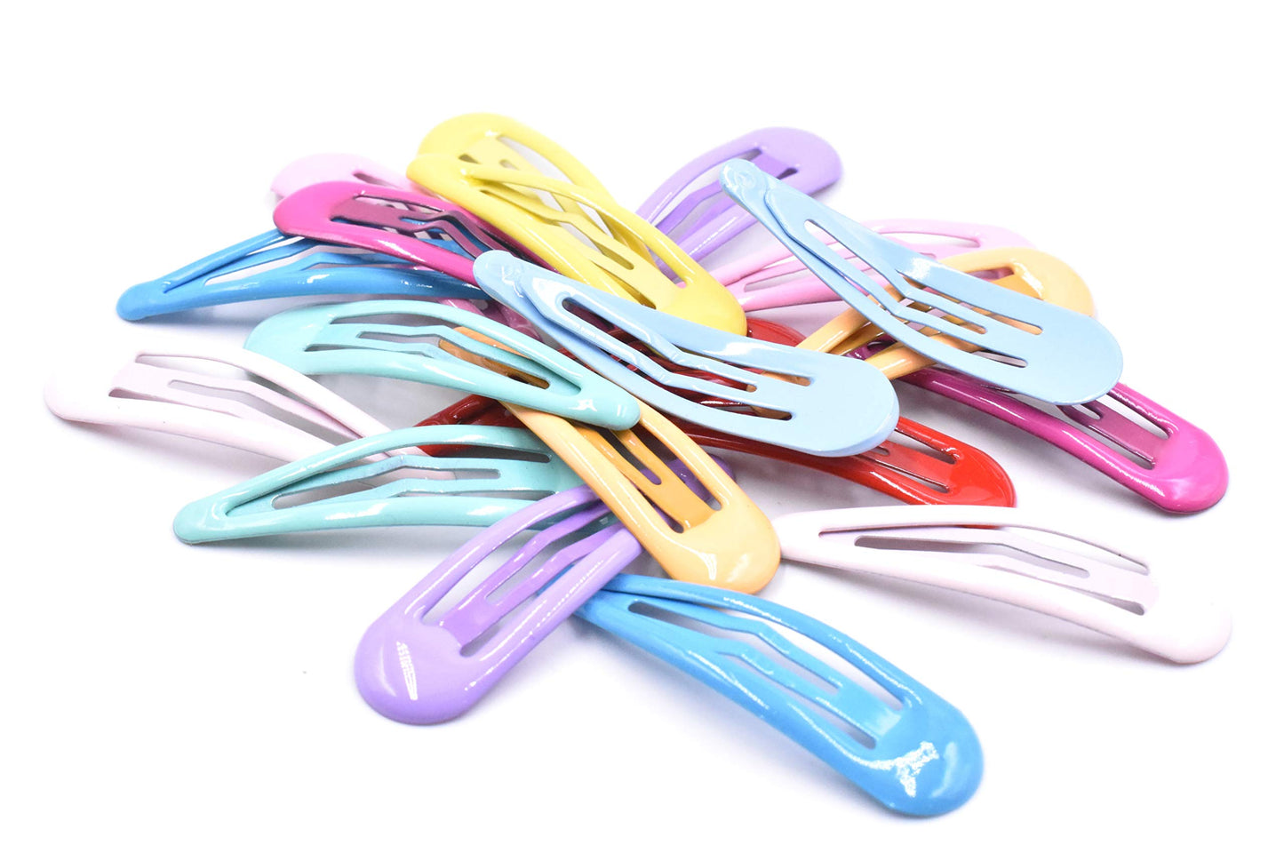 Art&Beauty 10 Pairs Colorful Glossy Snap Prong Clips Bendy Hair Clips Barrettes for Ladies Girls Women Adults Hair Bow By Art&Beauty