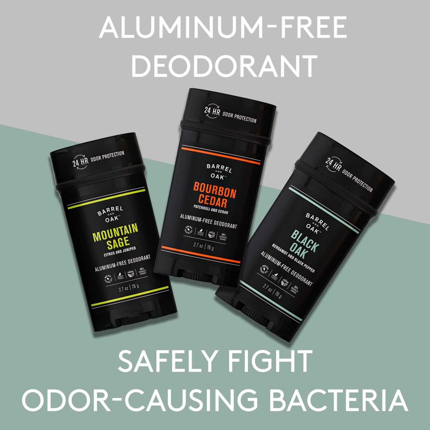 Barrel and Oak - Aluminum-Free Deodorant Variety Pack, Deodorant for Men, Natural Fragrance, 3 Essential Oil-Based Scents, For Sensitive Skin