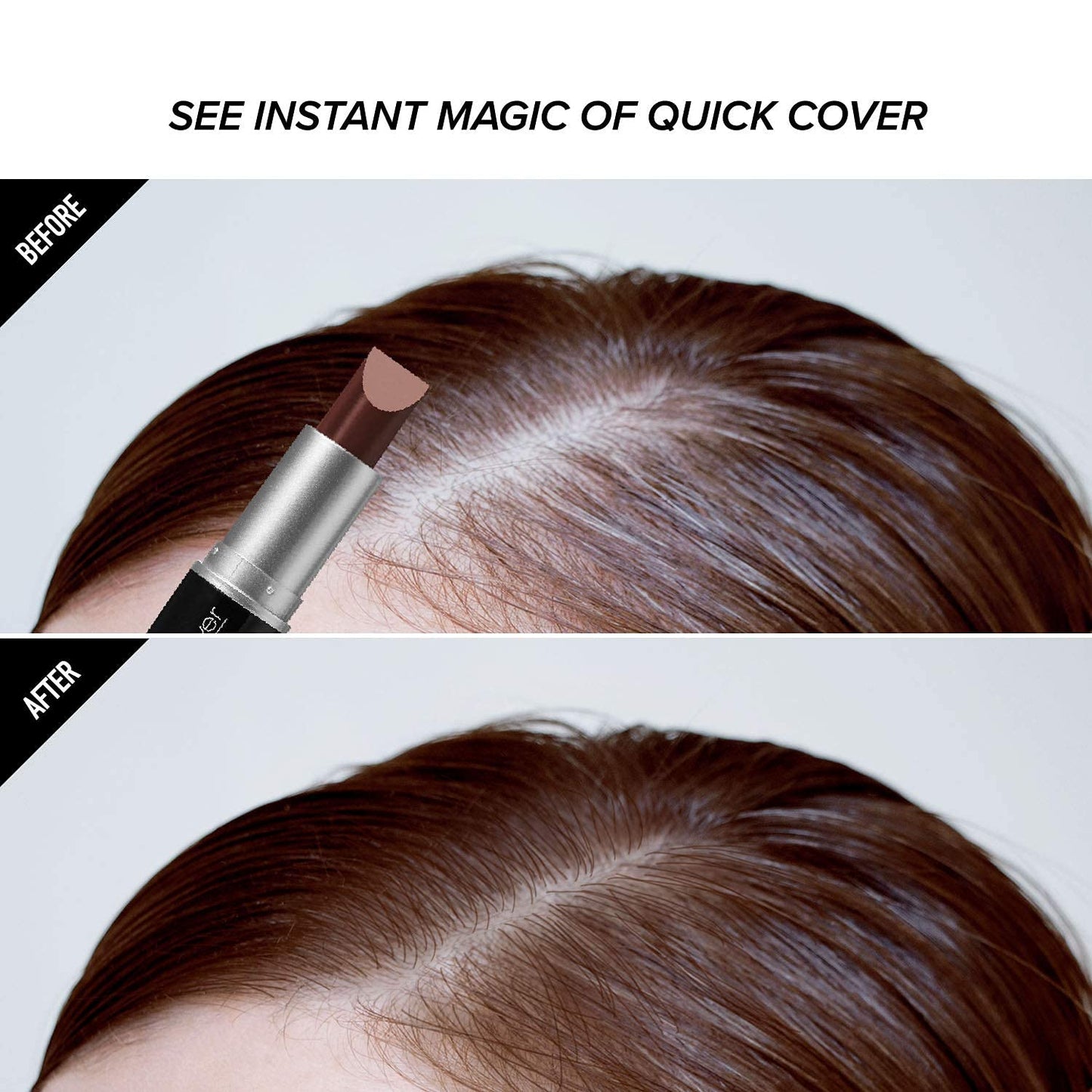 RED by Kiss Quick Cover Root Touch Up Stick, Water-Resistant Temporary Gray Hair Concealer with Brush for Roots and Beard, Long-Lasting Coverage, Easy