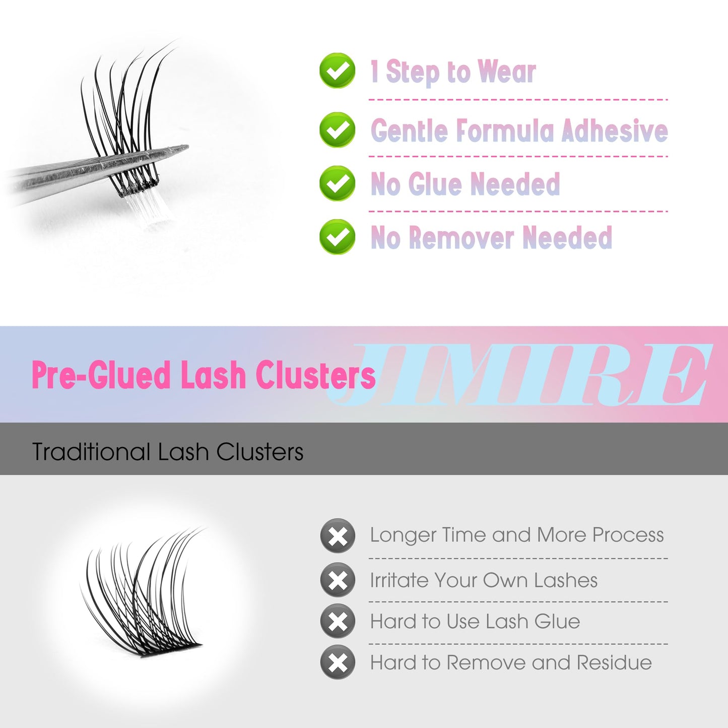 JIMIRE HELLO BEAUTY Multipack High Drama 615 Eyelashes Manga Anime Lashes 5 Pairs Pack