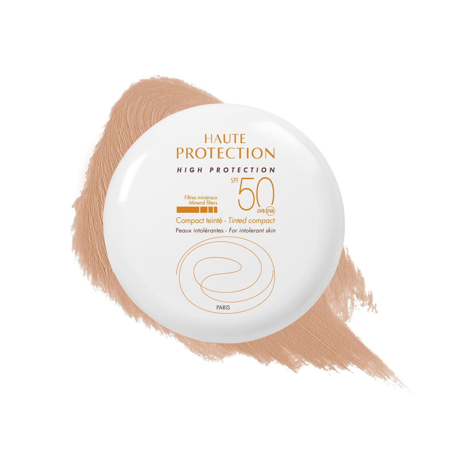 Avène High Protection Beige Tinted Compact, Broad Spectrum SPF 50+, UVA/UVB Blue Light Protection, Tinted sunscreen, 100% Mineral, Water Resistant