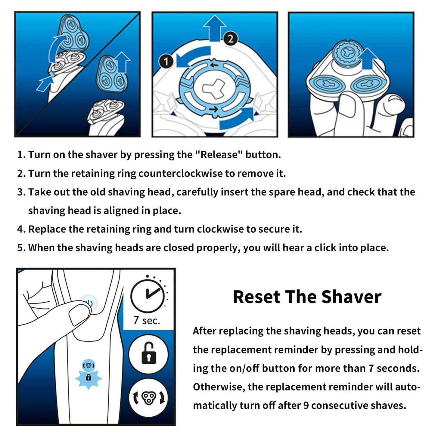 Durimi Replacement Complete Head Assembly for Philips Norelco Series 5000 Shavers Beauty and Personal Care Durimi