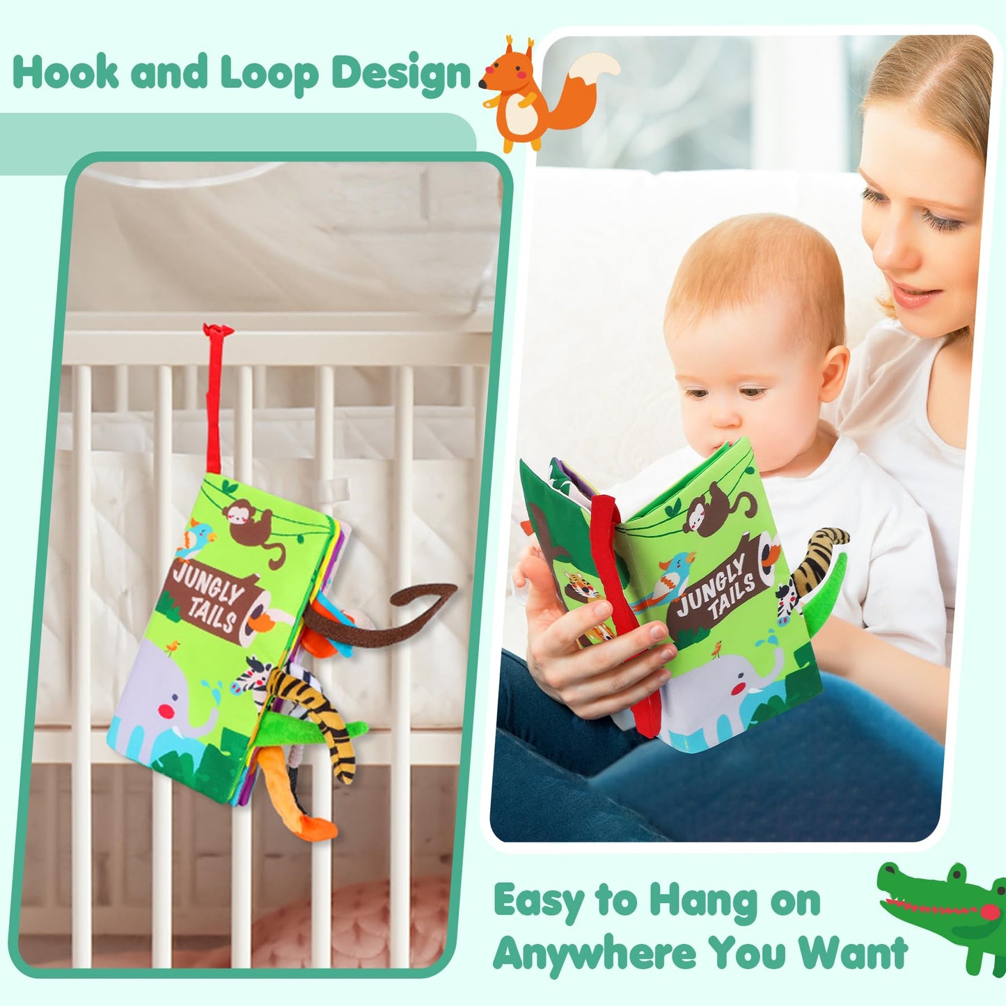 beiens Baby Crinkle Cloth Books – Touch & Feel Soft Infant Toys for Early Development, Interactive Stroller Books & Newborn Gifts 0-18 Months