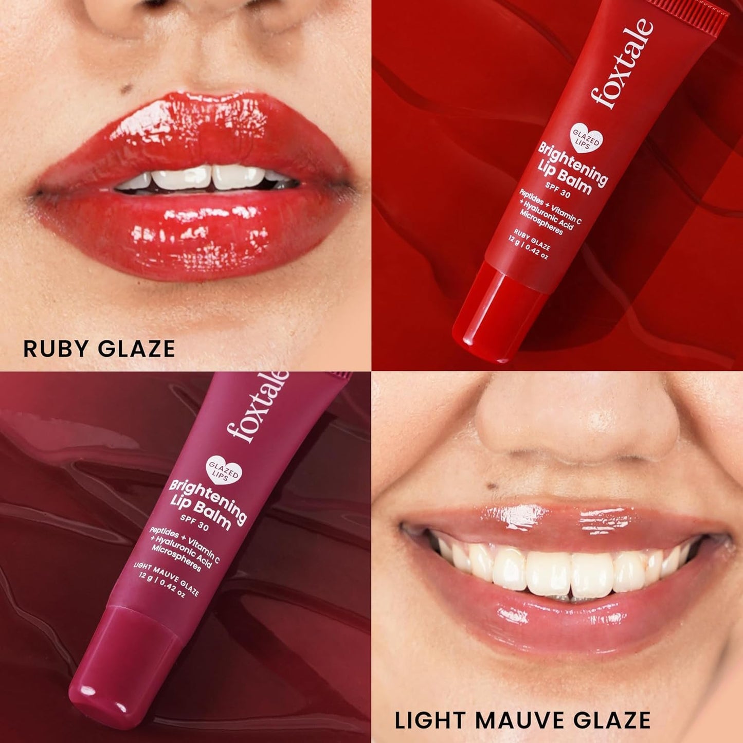 Foxtale SPF 30 Brightening Lip Balm for Dark Lips with Peptides & Vitamin C | Brightens Pigmented Lips | Hydrates Lips | SPF Lip Balm | Pack of 2 |