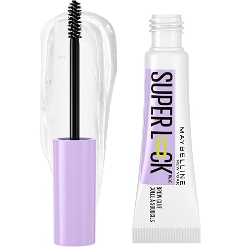 Maybelline Super Lock Brow Glue Eyebrow Gel, Lightweight Brow Gel For Up To 24HR Hold, Clear, 1 Count