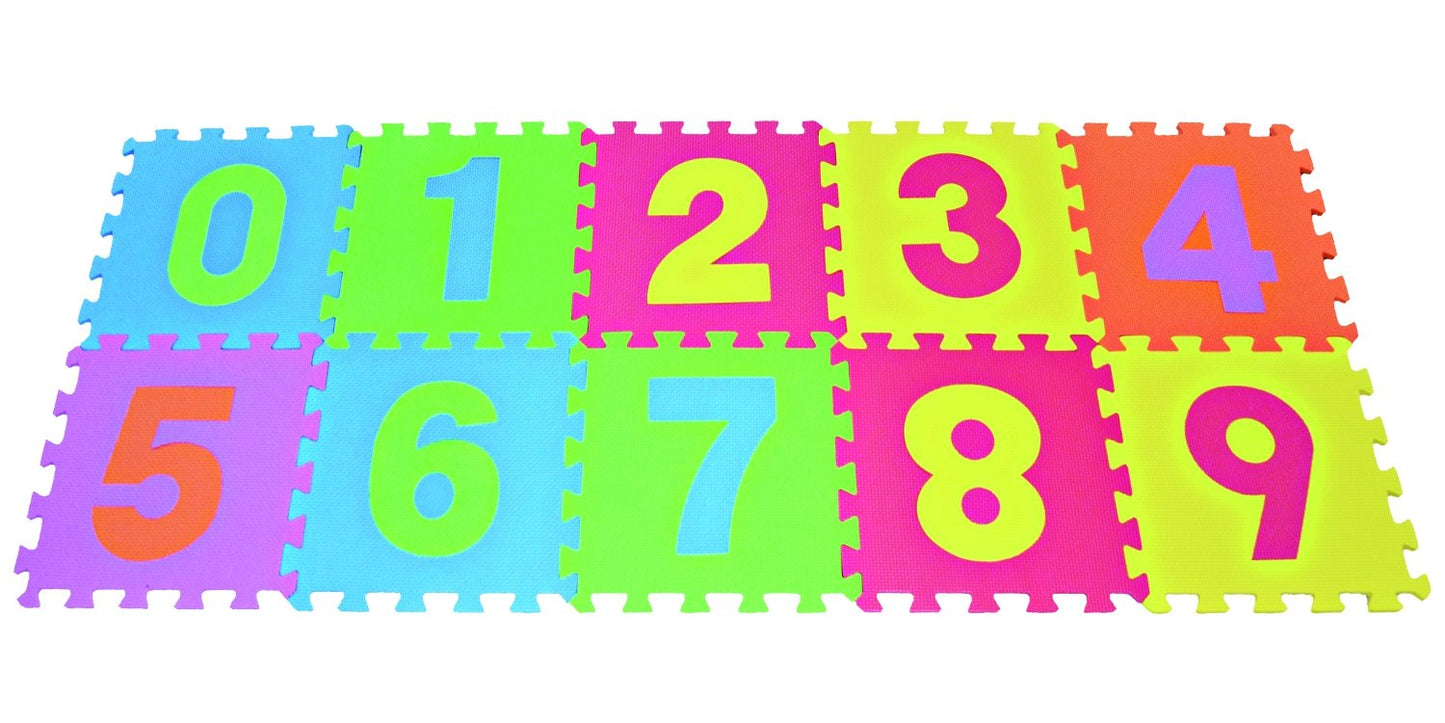 POCO DIVO Numbers Puzzles Play Mat, 10-Tile Colorful EVA Foam, Kids Safety Education Playmat, 10SQ FT Interlocking Soft Floor