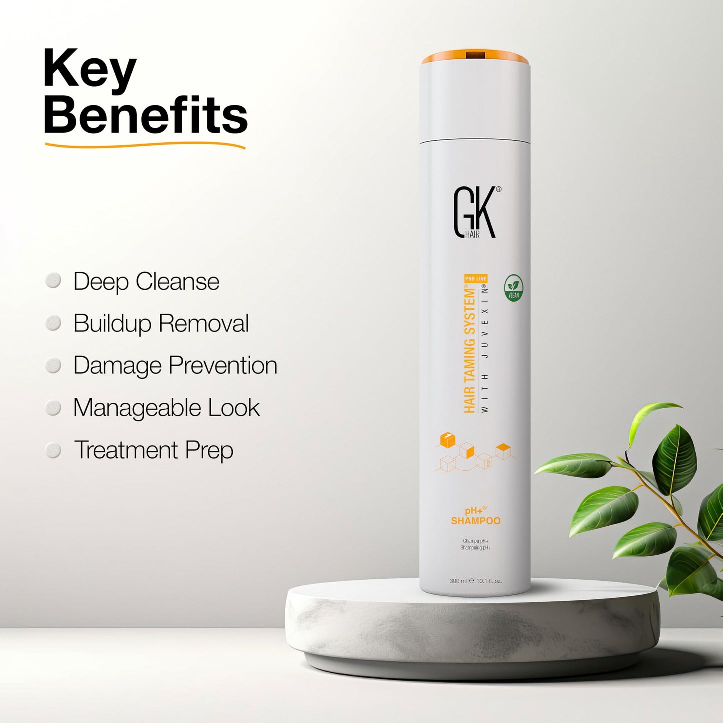 GK HAIR pH+ Clarifying Shampoo 10.1 Oz - Pre Treatment Shampoo for Hair, Deep Cleansing Shampoo for Build Up Removal, Opens Cuticle for Keratin