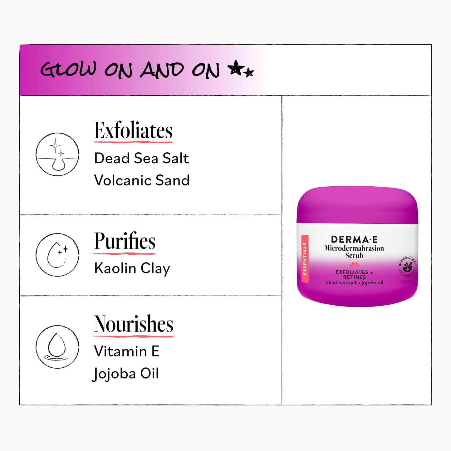 DERMA E Microdermabrasion Scrub with Dead Sea Salt & Citrus Essential Oils - Facial Exfoliating Scrub Smooths, Revitalizes and Renews - Ideal Beauty & Personal Care Derma E