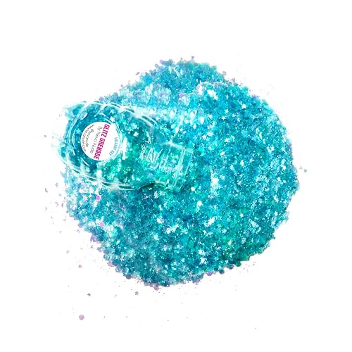 Neva Nude Face and Body Glitter Keychain - Chunky Loose Glitter for Festivals, Raves, and More | Cosmetic Grade | Super Sparkly (Lullaby Sky