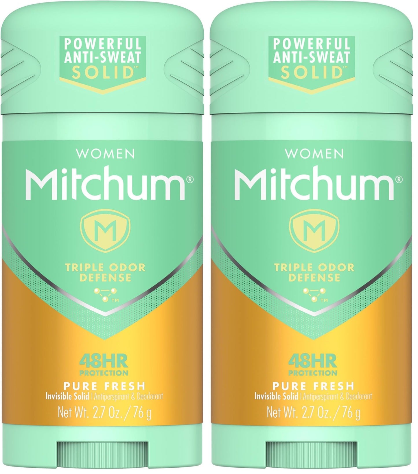 Mitchum Women Triple Odor Defense Invisible Solid Antiperspirant Deodorant, Pure Fresh, 2.7 oz (Pack of 2) Beauty and Personal Care Mitchum Default Title