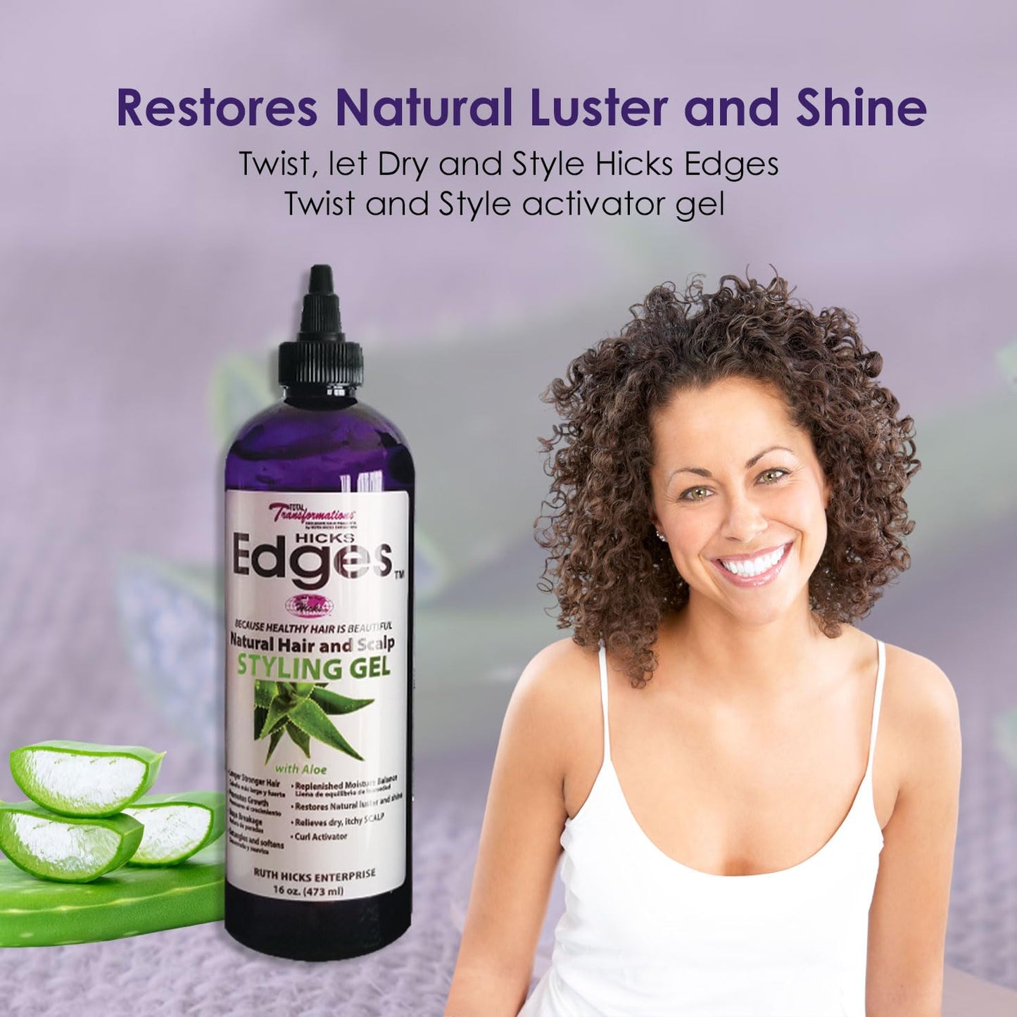 Hicks Edges Curl Activator, Definer Twist, Dry and Release Styling Gel with Aloe, Nourishing Scalp-Soothing Formula for Vibrant Healthy Hair (16 oz)