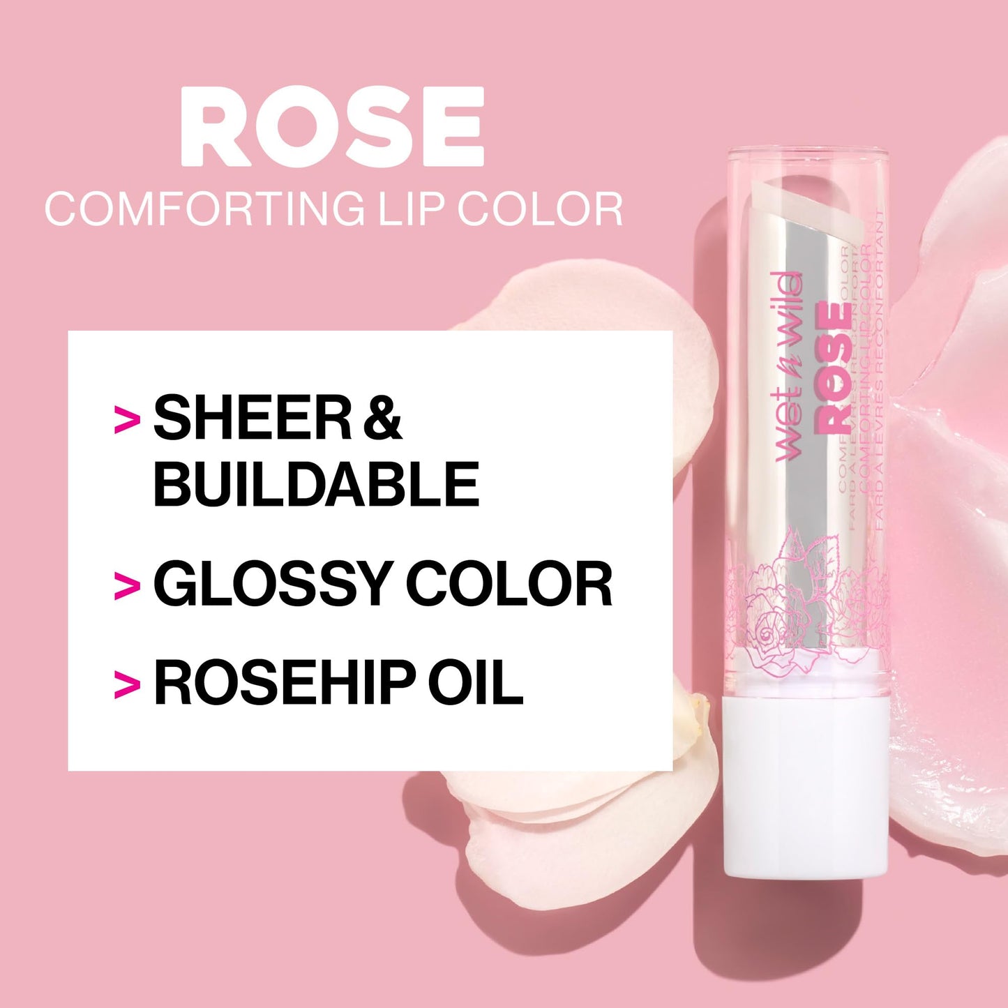 wet n wild Rose Comforting Glossy Natural Lipstick So Much Shine