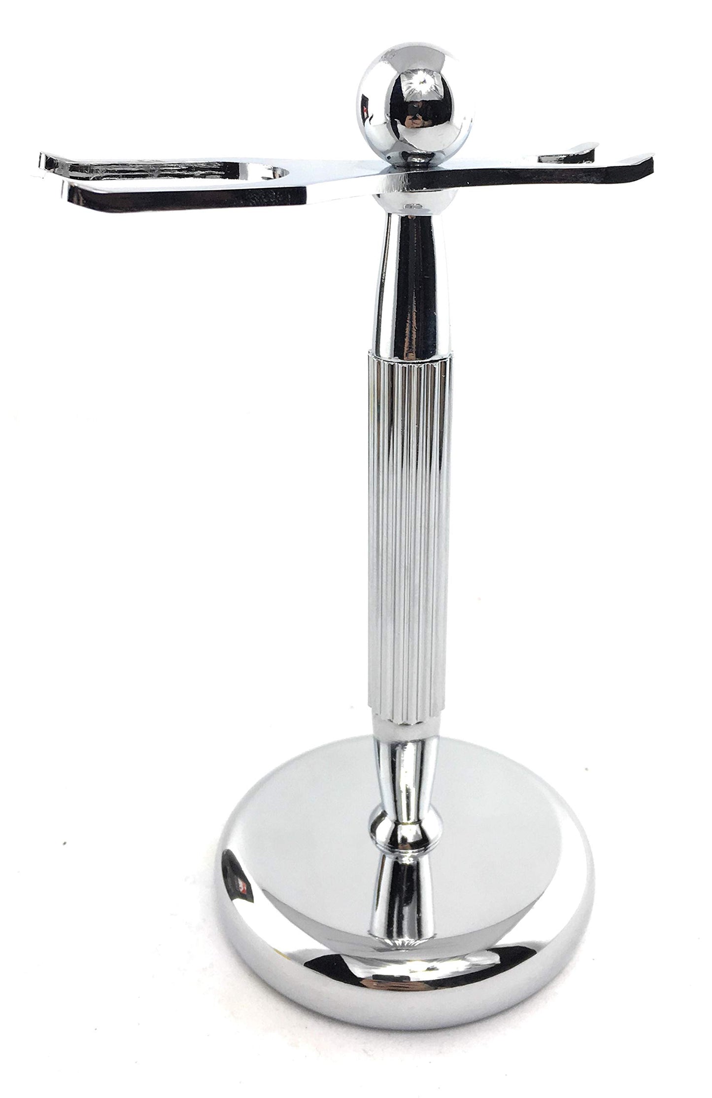 G.B.S Brush and Razor Stand - Lined Chrome Shaving Stand - Stylish and Unbreakable Stand Best for Your Bathroom Everyday Grooming Beauty and Personal Care G.B.S