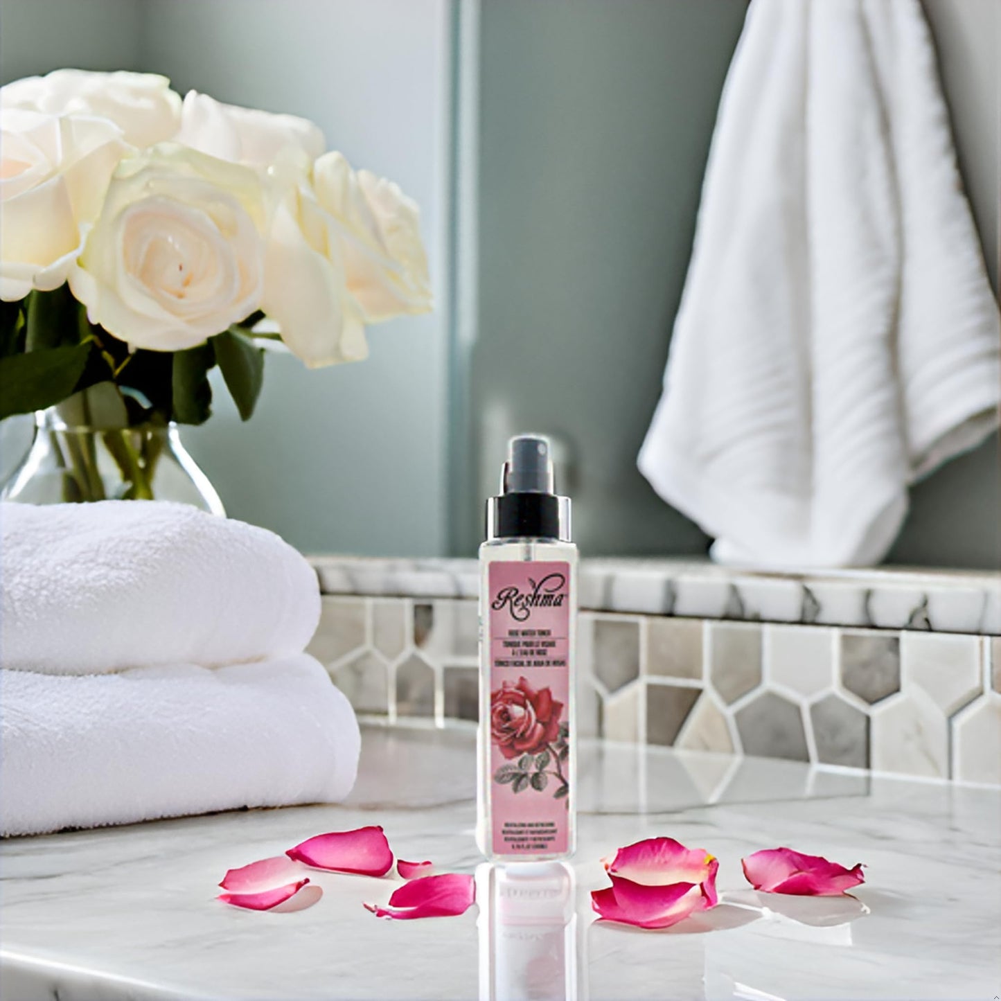 Reshma Beauty Rose Water Toner | Hydrating Mist for All Skin Types and Hair Types| Plant-Based Facial Toner |No Dye and Alcohol Free| for Daily Use