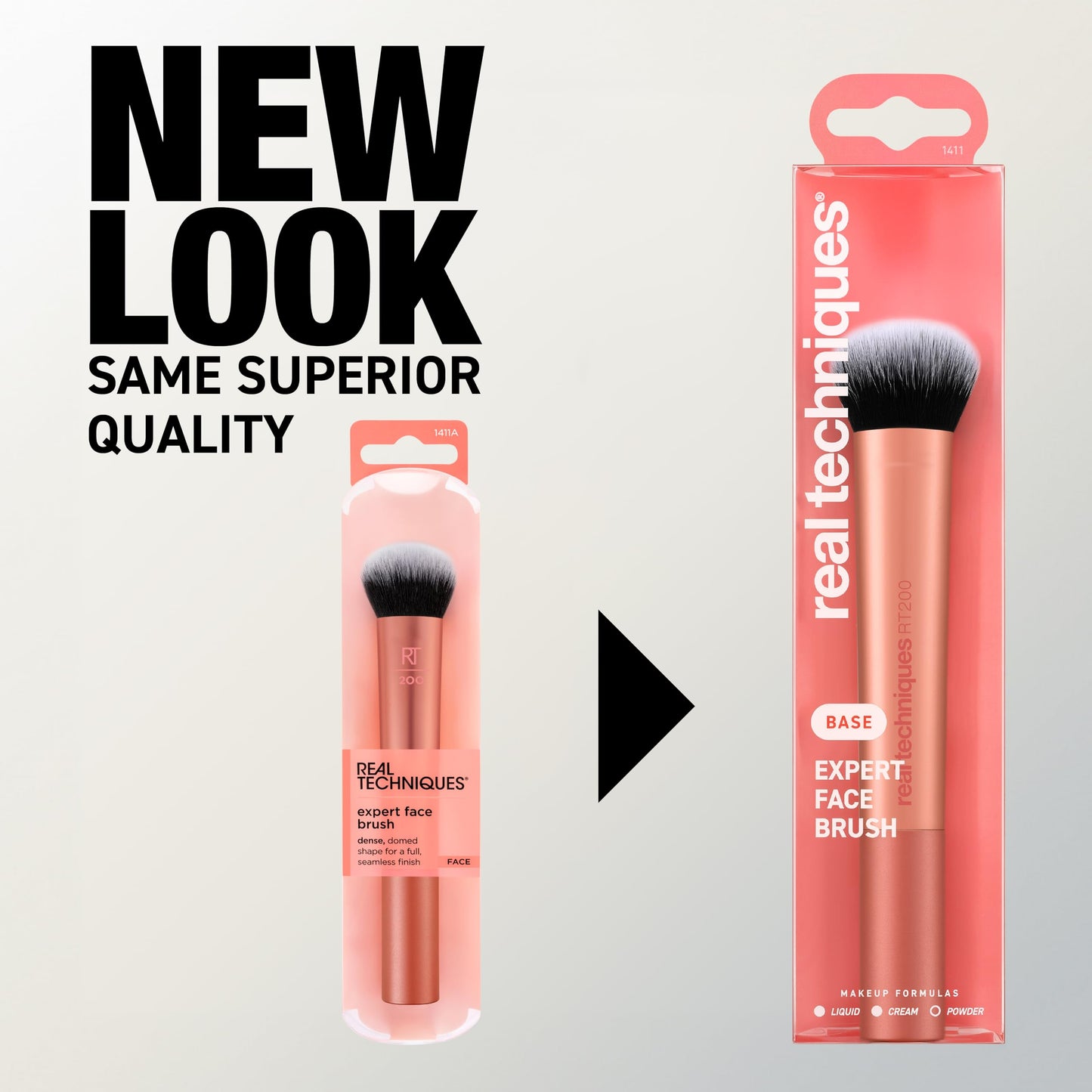 Real Techniques Expert Face Professional Foundation Makeup Brush for Even Streak Free Application, Dense Bristles For Buffing, Orange, 1 Count Beauty and Personal Care Real Techniques
