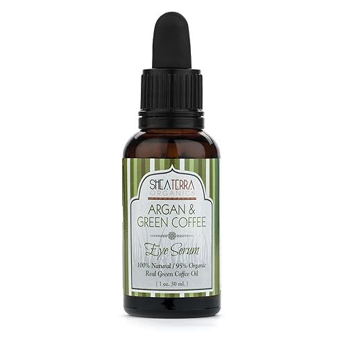 Shea Terra Argan and Green Coffee Around-Eye Serum | All Natural & Organic Eye Serum with Anti-Aging Essential Fatty Acids, Antioxidants and Vitamins