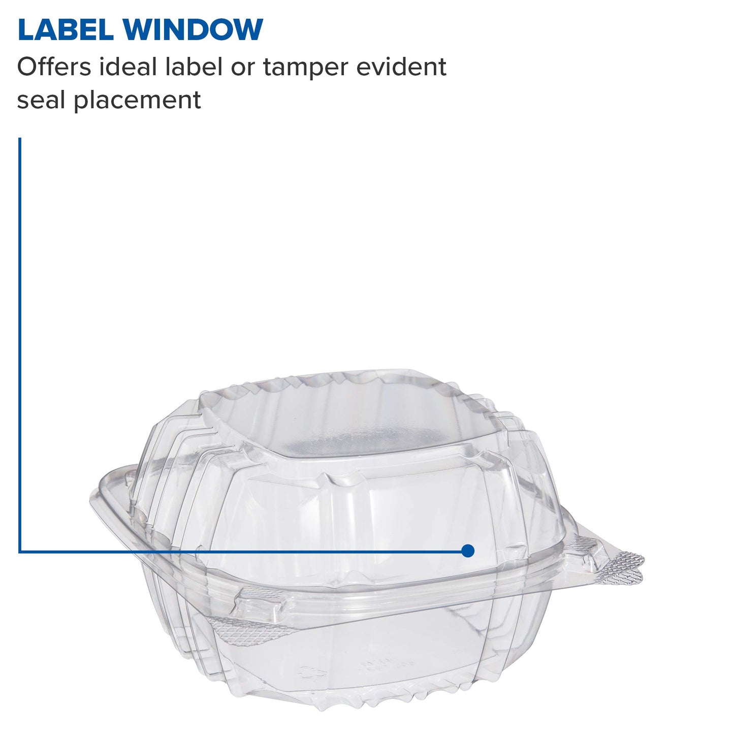 Dart C57PST1 OPS 6 in Clear Hinged Container, 6.0 X 5.8 in (Case of 500)