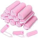12 Pcs Foam Sponge Hair Rollers 2.4 Inch Hair Curlers to Sleep Heatless Curler Hair Pink Christmas Party Hairstyles