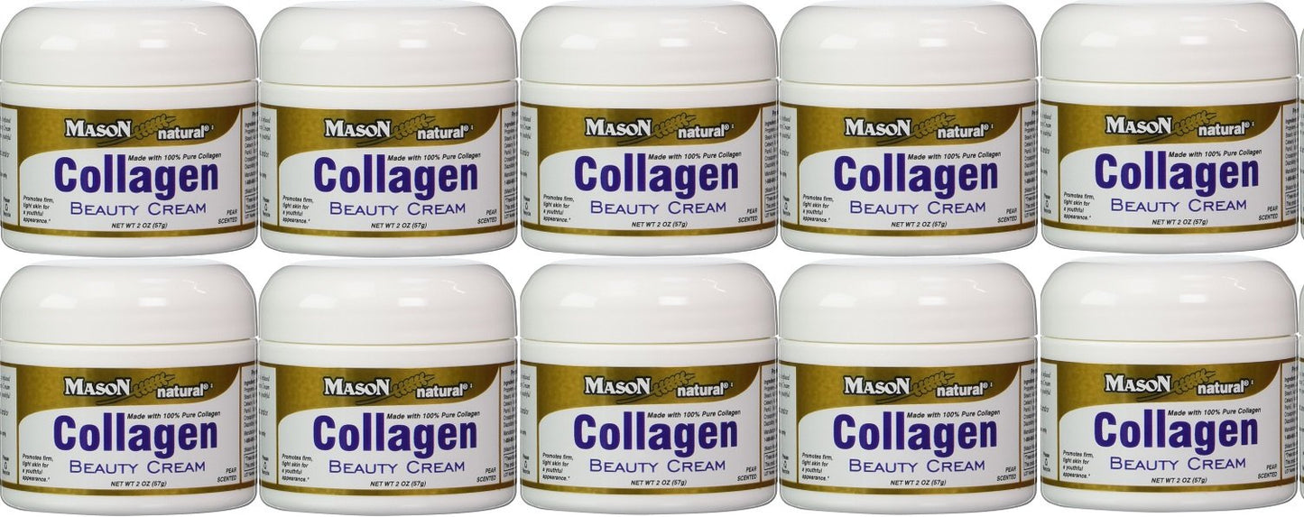 Collagen Beauty Cream Made With 100% Pure Collagen Promotes Tight Skin Enhances Skin Firmness 2 Oz. Jar Pack Of 10
