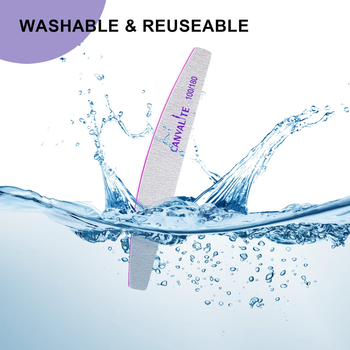 Canvalite 12pcs 100 Grit Nail Files for Acrylic Nails Emery Board Nail Styling Tools for Home and Salon Use Beauty and Personal Care CANVALITE