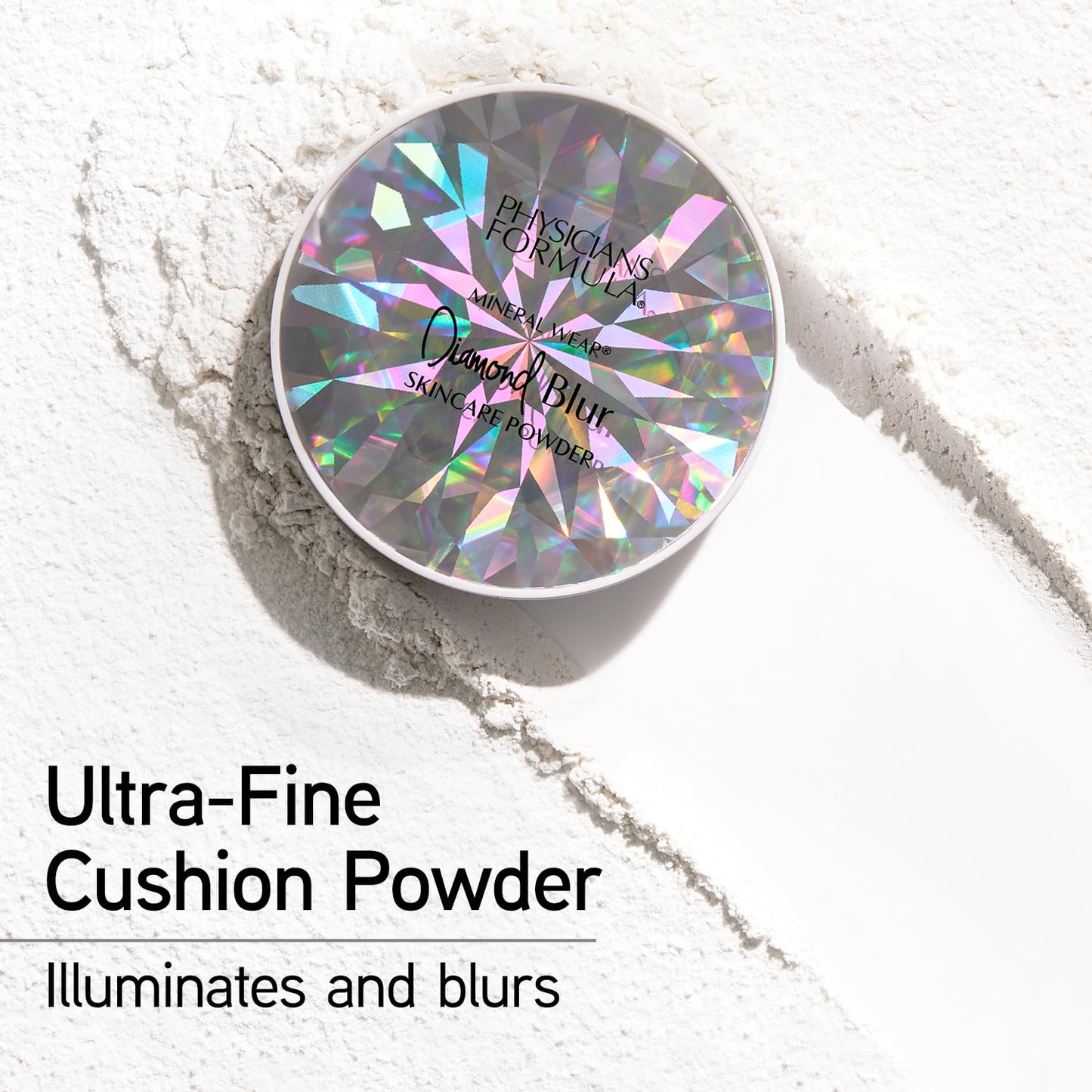 Physicians Formula Mineral Wear®Diamond Blur Skincare Cushion Powder, Blurring & Pore Diffusing Long Lasting Matte Finish Face Powder, Talc-Free