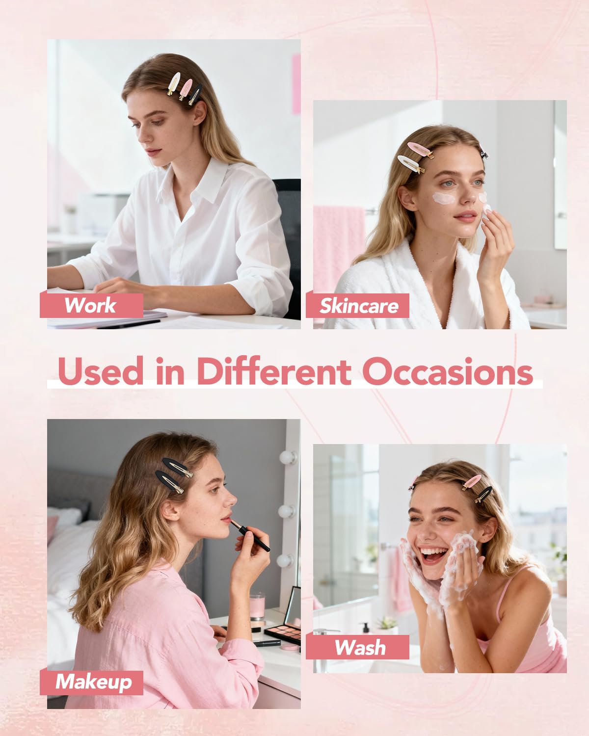 Amizo 6 Pcs Creaseless Flat Hair Clips for Makeup and Daily Beauty Routine Beauty and Personal Care AMIZO