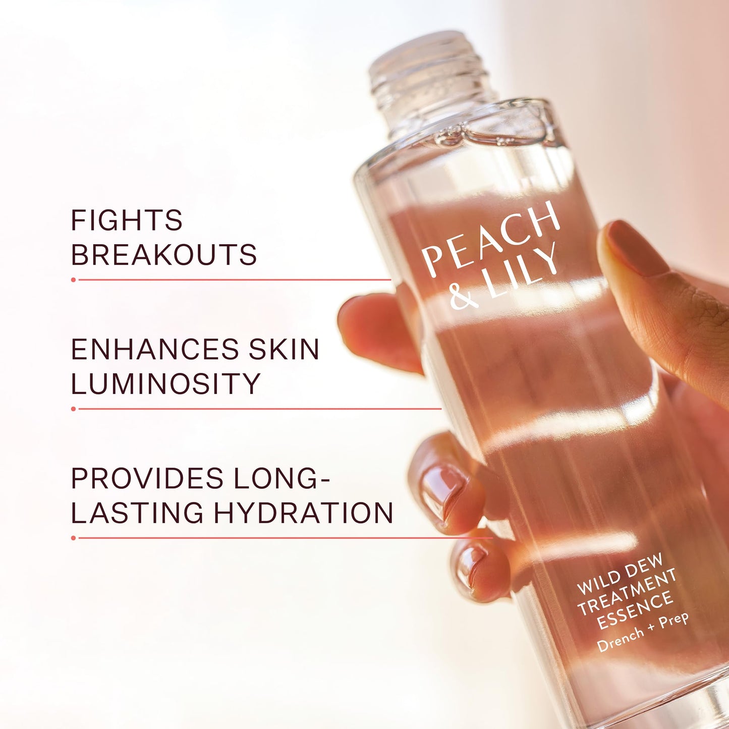 Peach & Lily - Wild Dew Treatment Essence (3.38 oz) - Drench, Plump, & Prep - Featherlight - Hyaluronic Acid, Adenosine, Lotus Extract, & Niacinamide