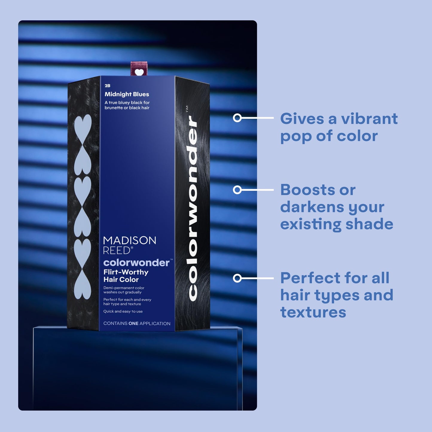 Madison Reed ColorWonder Demi-Permanent Hair Color Kit - 2B Blue Black (Midnight Blues) | Vivid Blue Undertone, No Bleach Required, Ammonia-Free
