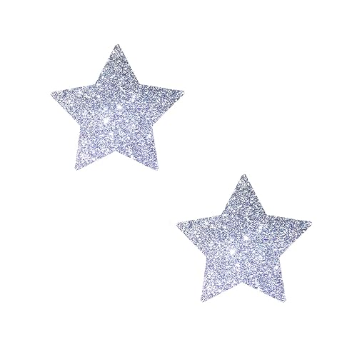 Neva Nude Silver Pixie Dust Starry Nights Bodistix - Glitter Body Stickers for Festivals, Raves, & Parties | Medical Grade Adhesive, Waterproof