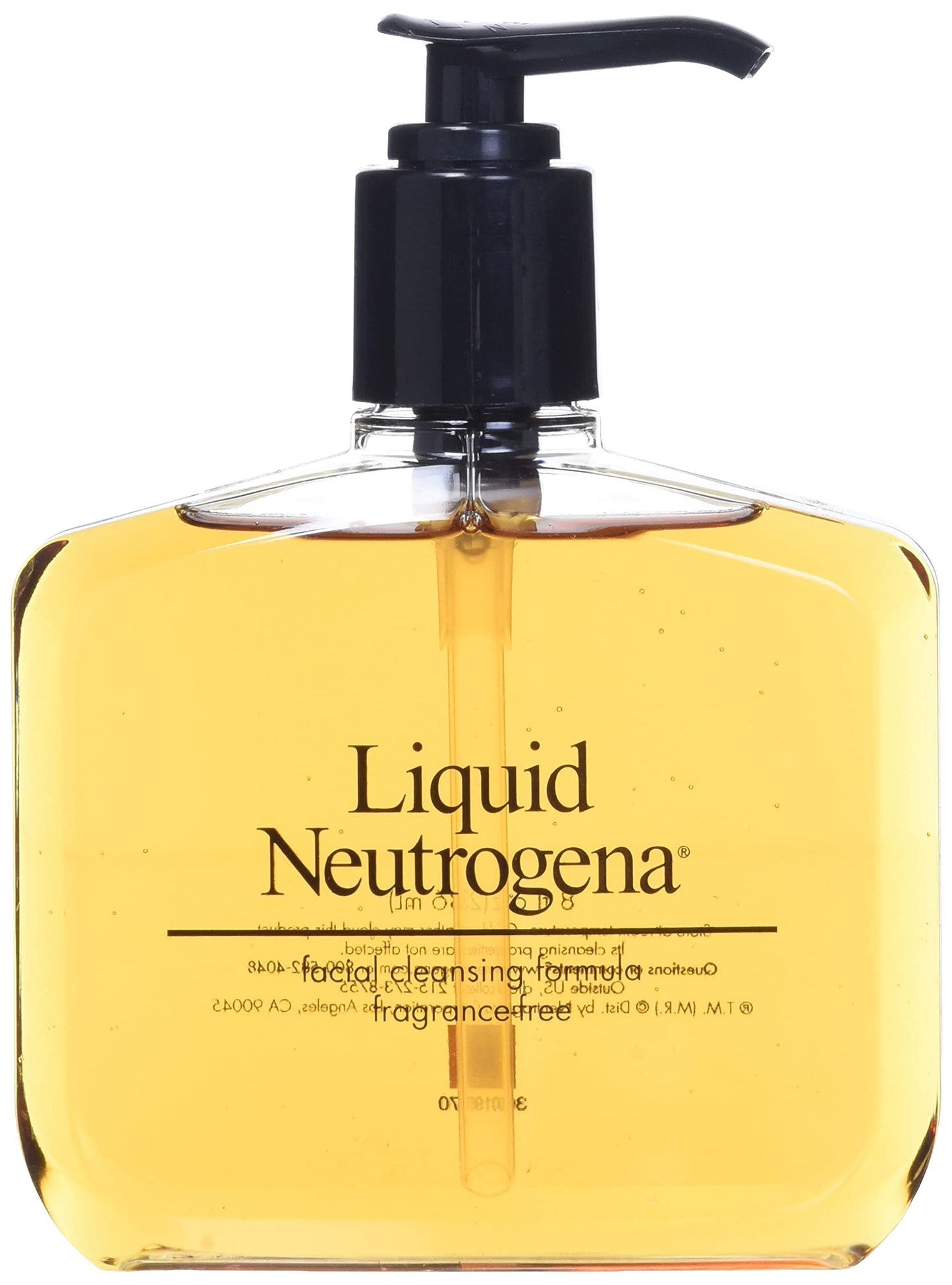 Neutrogena Fragrance Free Liquid, Facial Cleansing Formula, 8 oz Pump Bottles (Pack of 4)