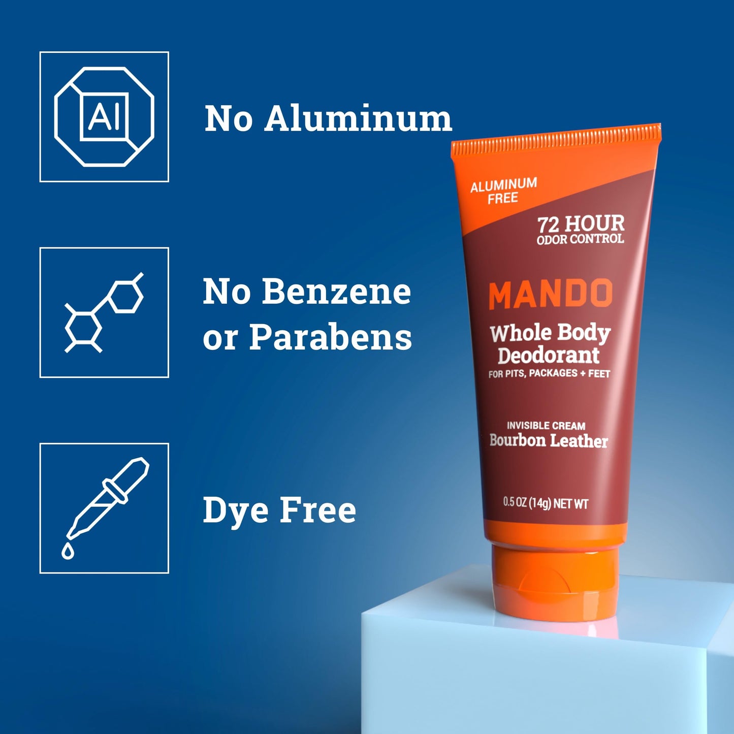 Mando Whole Body Deodorant For Men - Invisible Cream - 72 Hour Odor Control - Aluminum Free, Baking Soda Free, Skin Safe - 3 ounce (Pack of 2) - Mt Beauty and Personal Care Mando