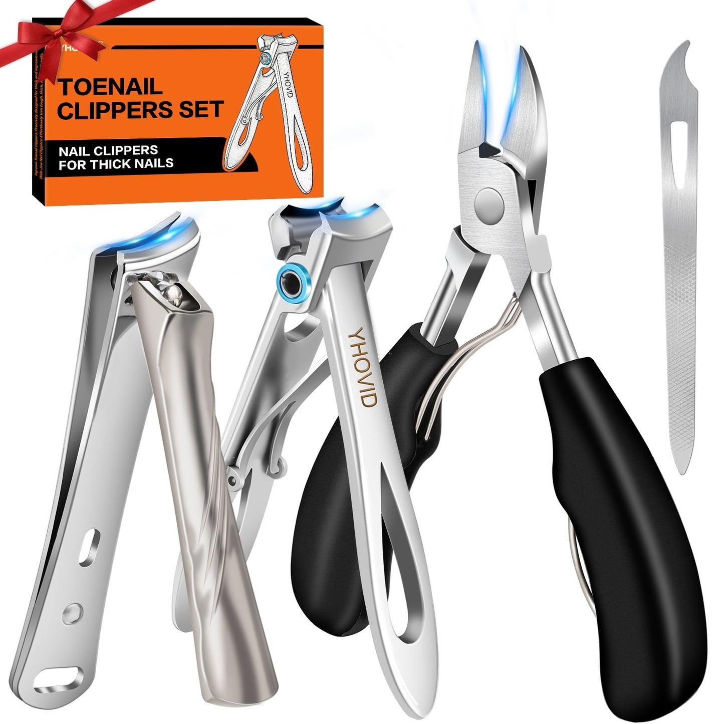 Toe Nail Clippers for Men, Toenail Clippers for Thick Nails for Seniors, German Ultra Sharp Stainless Steel Fingernail Clipper with Catcher, Heavy Beauty and Personal Care YHOVID Default Title