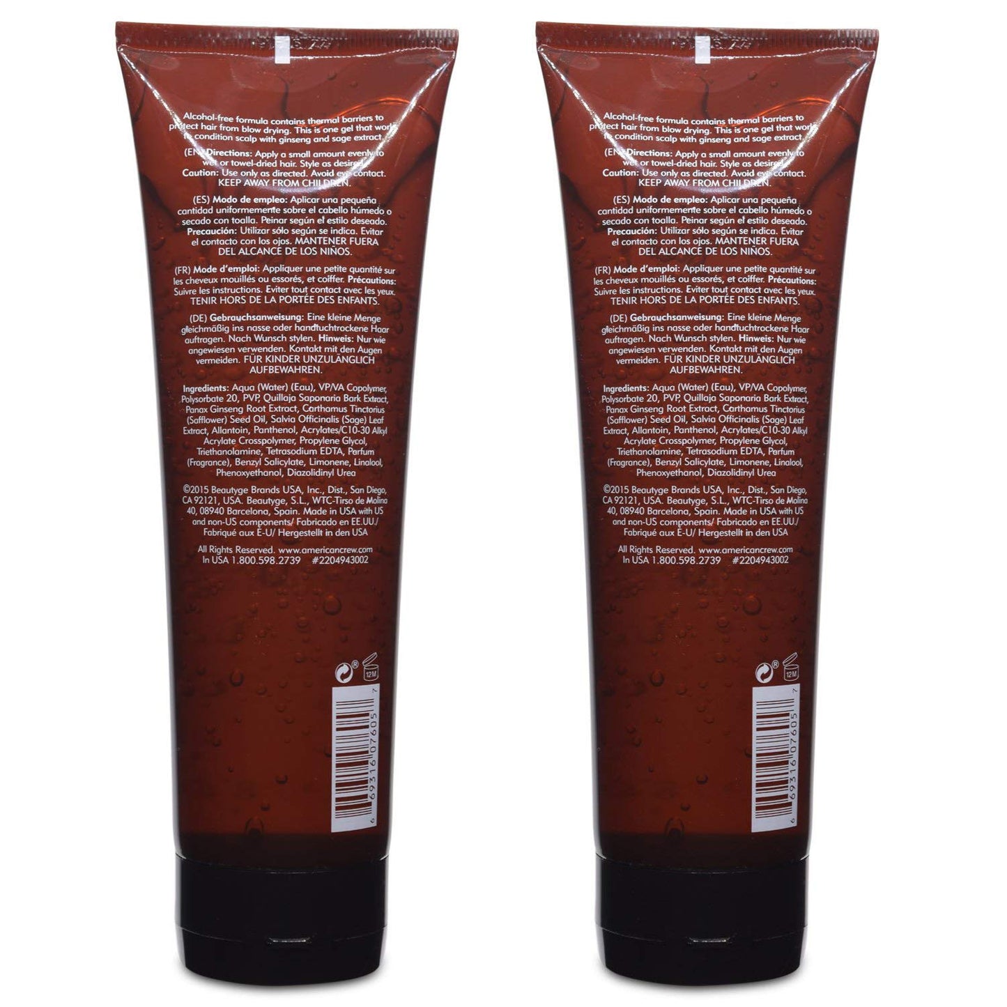 AMERICAN CREW Classic Light Hold Styling Gel 250ml / 8.45fl.oz. (Pack of 2)