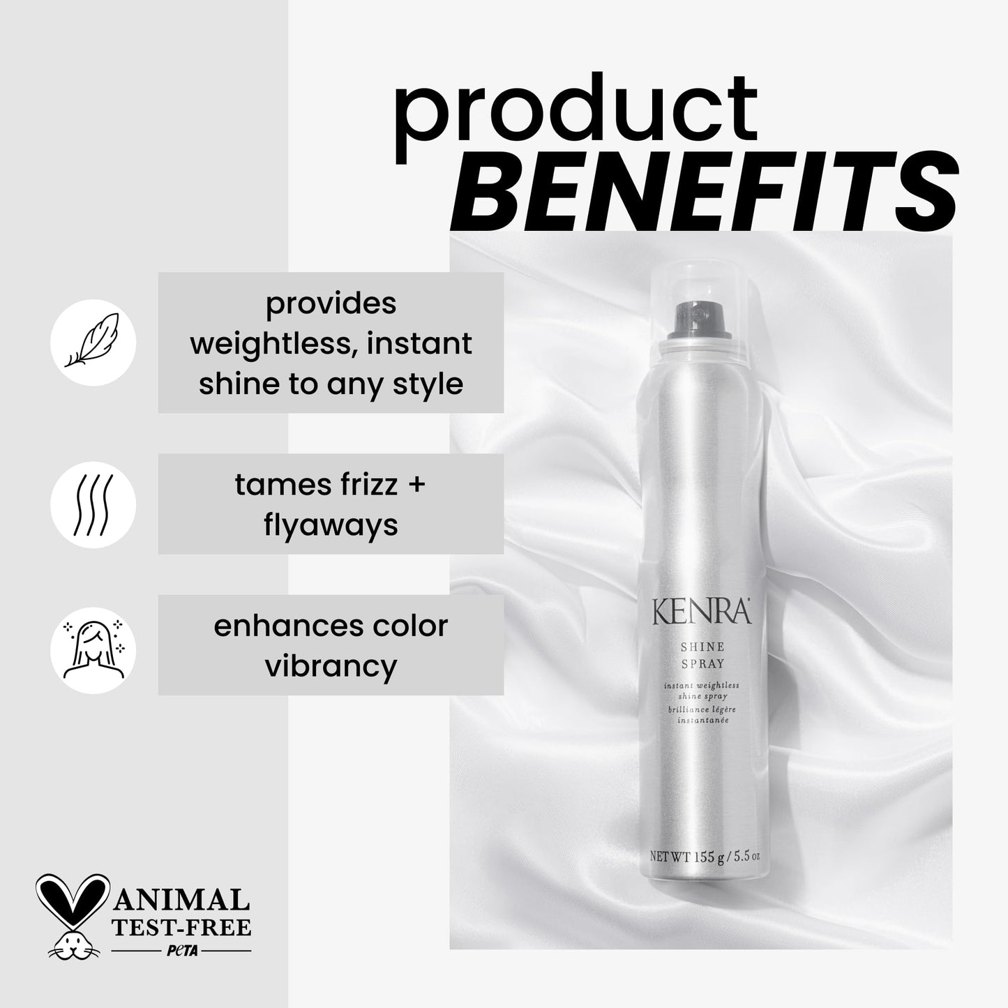 Kenra Professional Shine Spray | Instant Weightless Shine Hairspray | Tames Frizz & Flyaways | Enhances Color Vibrancy | Lightweight, No Hold | All