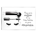 Stupell Industries Coffee & Lashes Mascara Phrase Wood Wall Art, Design by Alison Petrie