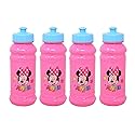 4-Pack Disney Minnie Mouse Star 16oz Pull-Top Squirt Water Bottles, Pink/Blue, BPA-Free