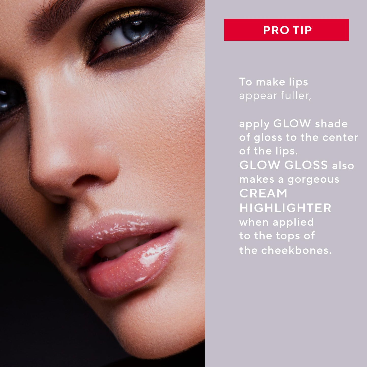 Mirabella Glow Light-Up Clear Shimmer Lip Gloss - LED Applicator with Mirror - Hydrating & Ultra-Moisturizing Formula with Jojoba Oil, Sweet Almond
