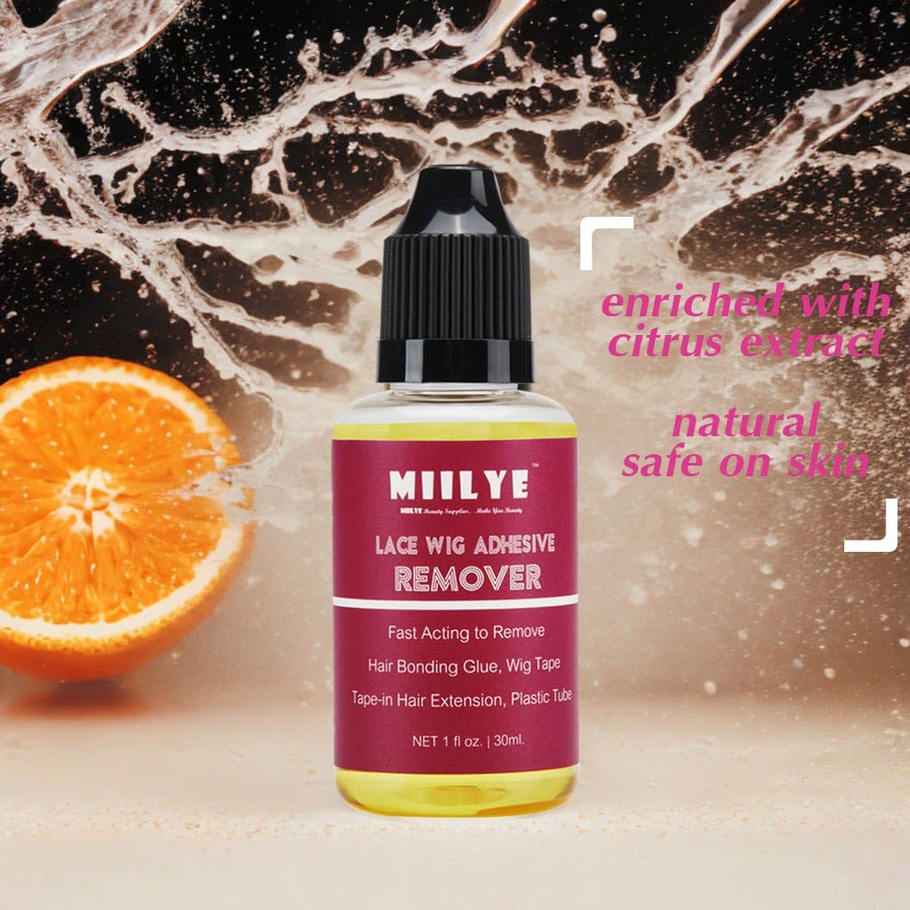 MIILYE Wig Glue Remover x 2 Bottles, Tape in Hair Extensions Remover |Solvent for Adhesive Residue, Lace Front Wig |Poly Hairpieces |Toupee |Cosmetic
