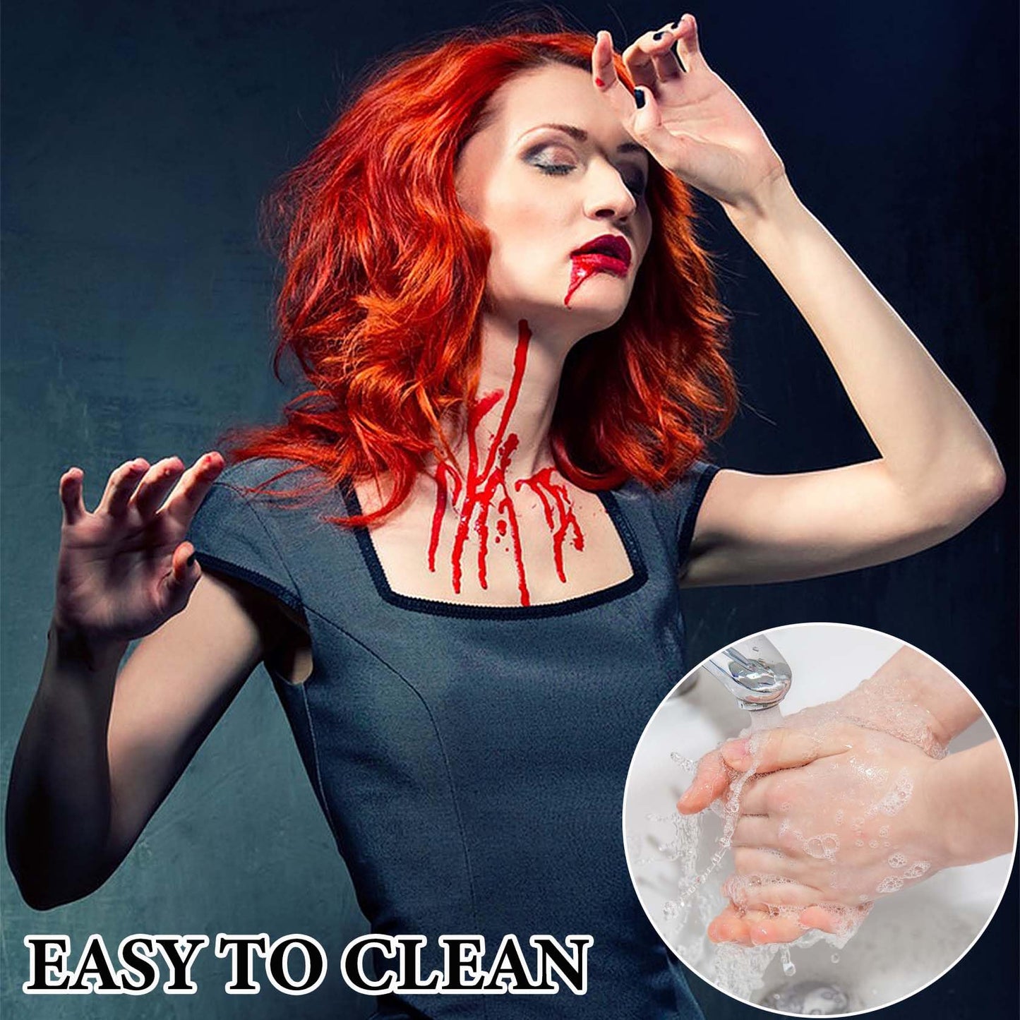 2 Pcs Fake Blood Spray,2.46 oz Fake Blood Makeup,Halloween Liquid Fake Blood Washable Splatter Sfx Makeup Kit,Suitable for Clothes Zombie Vampire