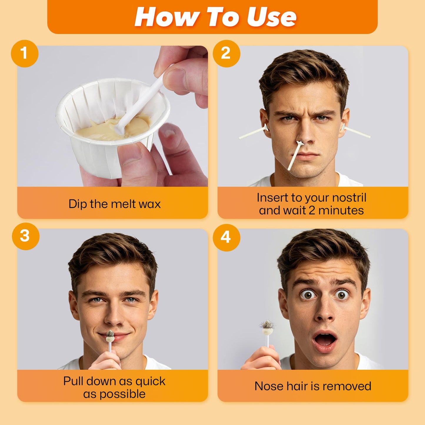 Wokaar Nose Wax Kit for Men & Women | 100g Wax, 30 Applicators (15-20 Uses) | Painless Nasal & Ear Hair Removal | Fast 3-Min Removal | Safe Hair Beauty and Personal Care Wokaar