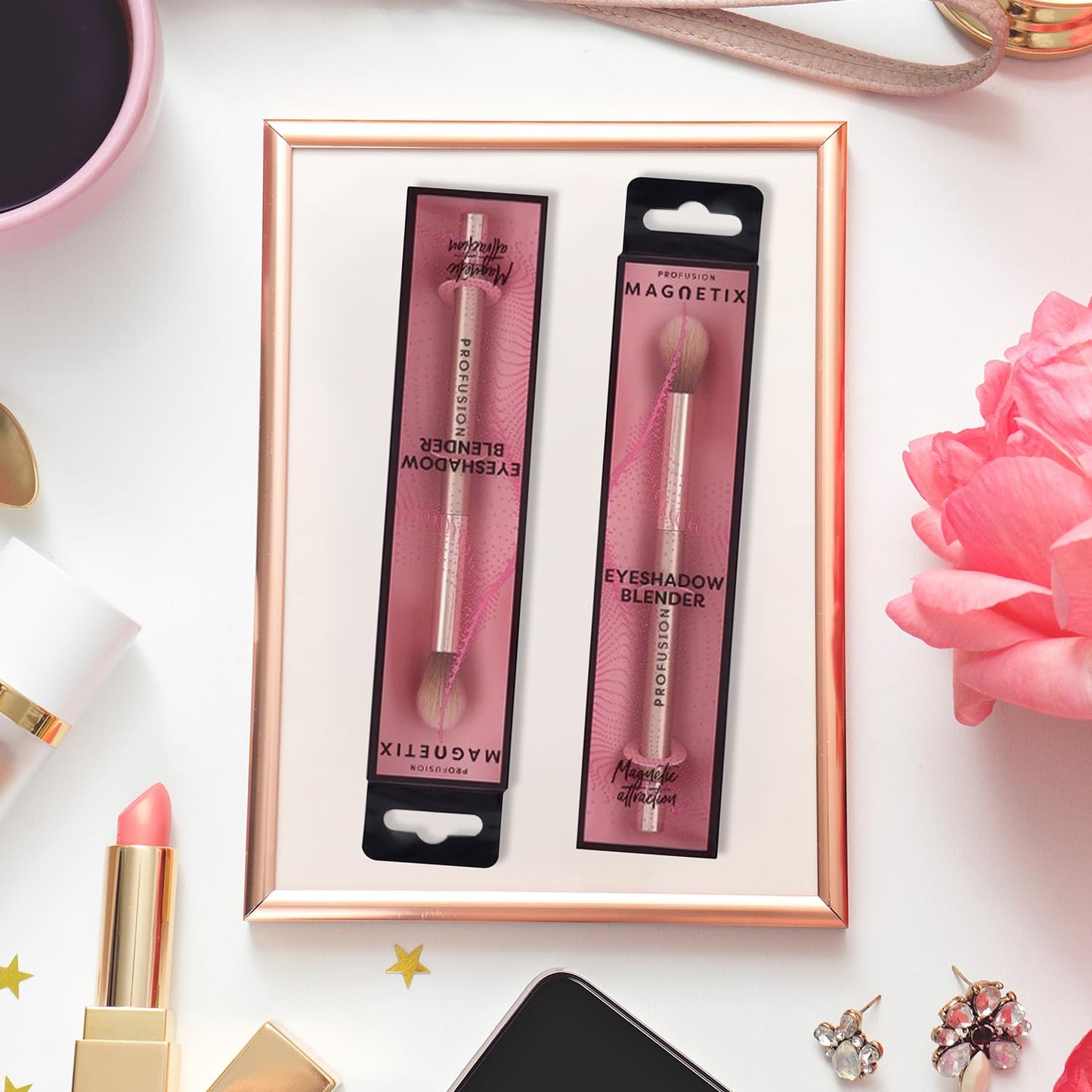 Profusion Cosmetics Magnetix Eyeshadow Blending Brush with Soft, Dense Synthetic Tapered Bristles for Smooth, Seamless Blending, Fluffy Eye Makeup