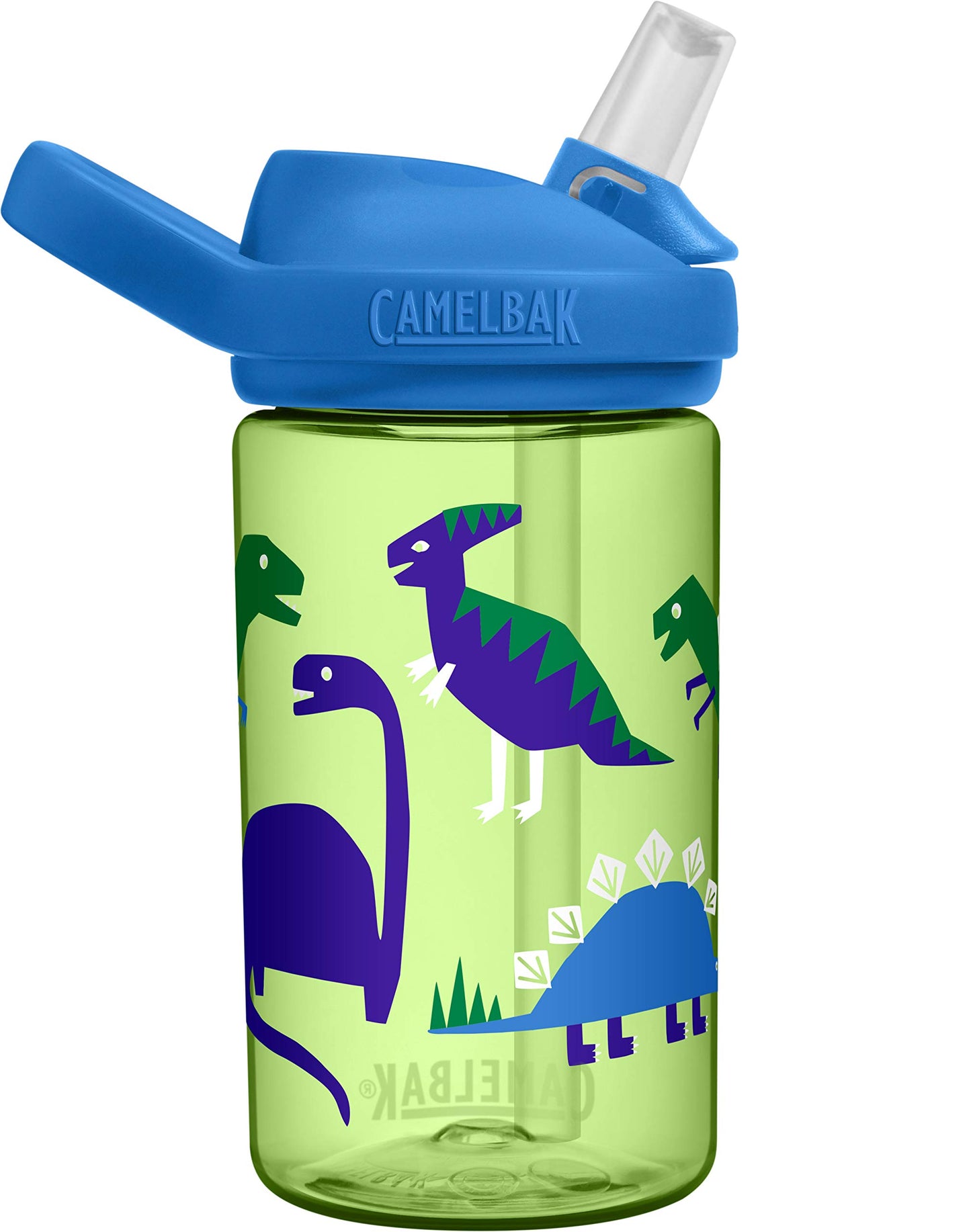 CamelBak Eddy+ Kids Bite Valve Straw Tritan Renew Water Bottle Green, 14oz