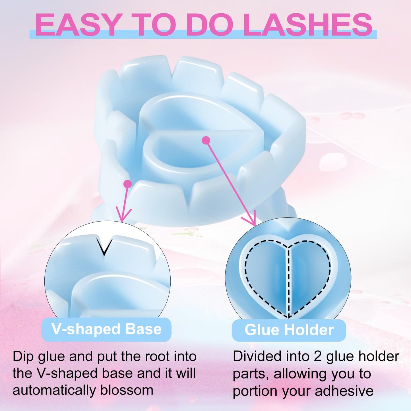 NXJ INFILILA Glue Rings for Eyelash Extensions 100PCS Disposable Rings For Lashes Lovely Heart Shape, Makeup Plastic Nail Art Glue Cups Lash Extension Beauty and Personal Care NXJ INFILILA