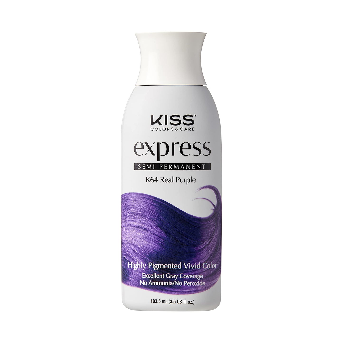 Kiss Express Semi-Permanent Hair Color - Vivid, Highly Pigmented Dye for Vibrant Hair, Gentle Formula, Gray Coverage, pH Balanced, 23 Intermixable