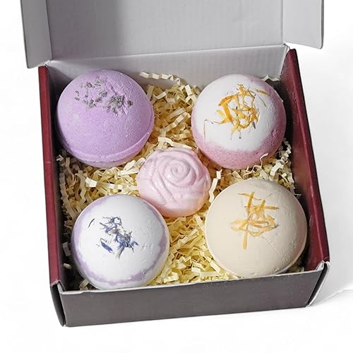 Handmade Bath Bombs Gift Set 5pcs, Scented with Essential Oils, Gift for Women