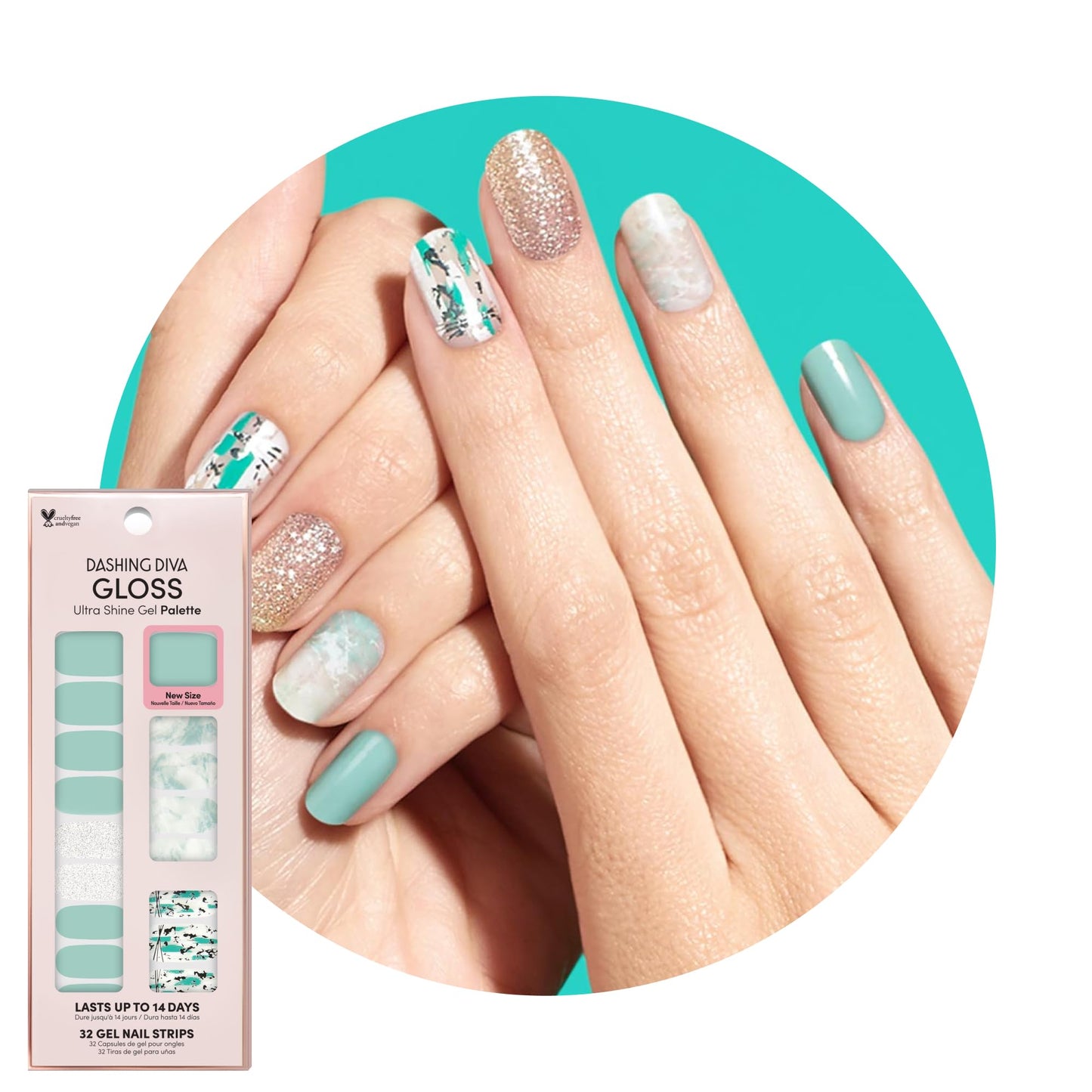 Dashing Diva Gloss Nail Strips - Desert Quartz - UV Free, Chip Resistant, Long Lasting Gel Stickers - Contains 32 Wraps, 1 Prep Pad, 1 File Beauty & Personal Care Dashing Diva